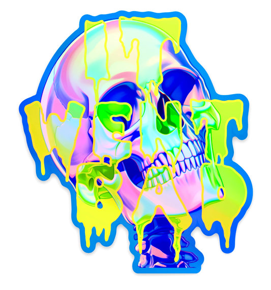 IWB Holo Drip Skull Sticker